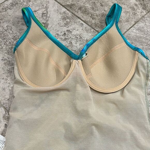 Vintage Gottex Gold Label 80’s Watercolor Surplice One Piece Swimsuit Size 12 - Picture 10 of 16